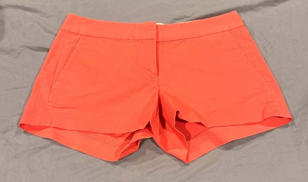 J.Crew Women's Coral Orange Broken-In Chino Shorts Style 64048 Size 0